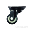 Roulettes pivotantes noires en PVC noir de 1,5 "